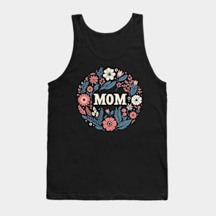 Mom Floral Art Typography Tank Top